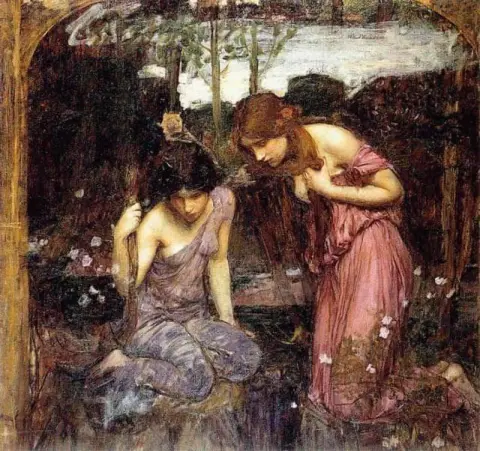 Ninfas encontrando la cabeza de Orfeo
