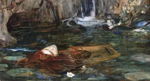 Studie voor nimfen die het hoofd van Orpheus vinden, ca. 1899