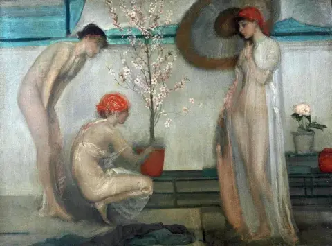 Tres figuras. Rosa y gris 1868-78