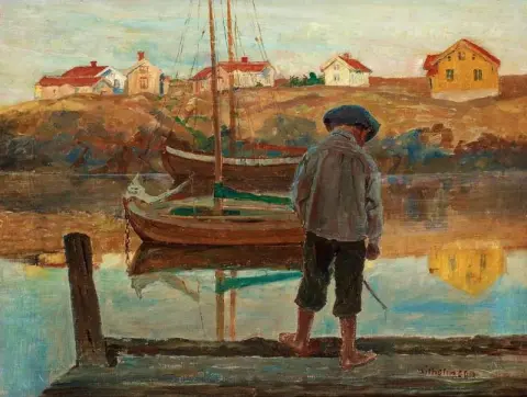 niño pescando