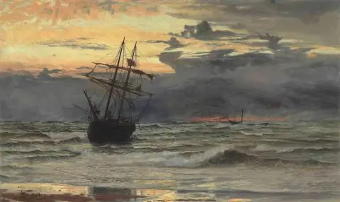 A praia do mar depois de uma tempestade - Time Dawn