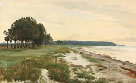 Store trær nær en kyst 1880