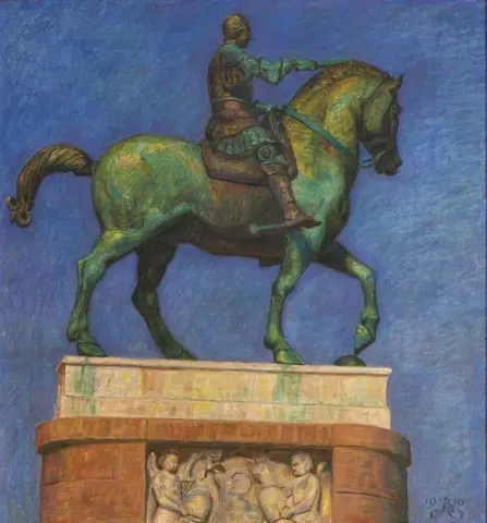 Donatello S ryttarstaty av Gattamelata i Padua 1910