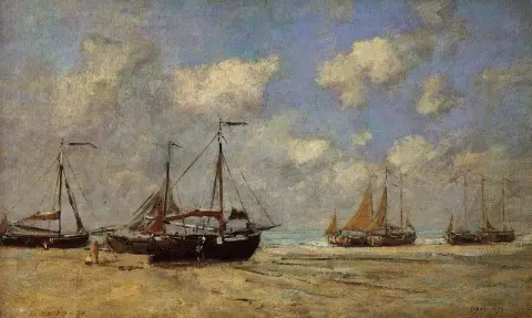 شيفينينجن، قوارب تقطعت بها السبل على الشاطئ - 1875