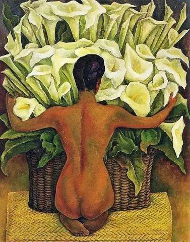 Nude Calla Lilies kanssa - 1944