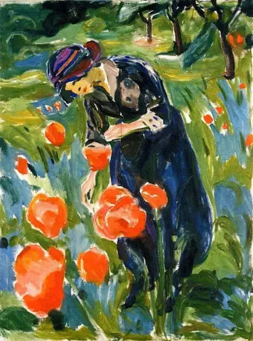 Donna con papaveri