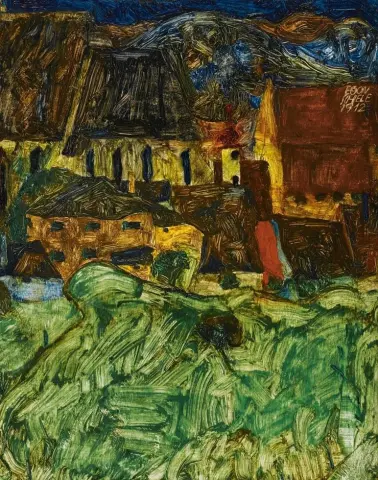 Wiese, Kirche Und Häuser (äng, kyrka och hus), 1912