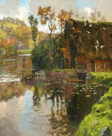Stuga vid en bäck - 1901