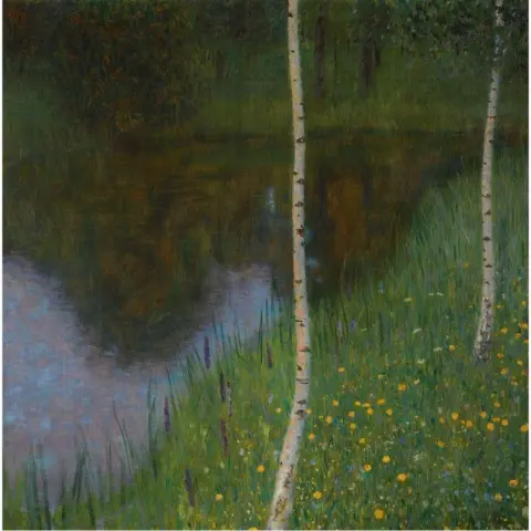 Oever van het meer met berken, 1901