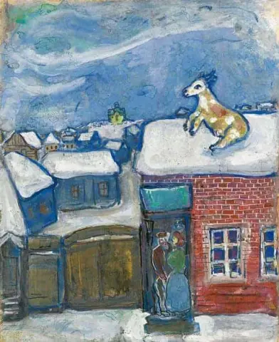 Pueblo en invierno de 1930
