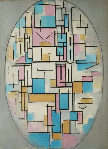 Ovale compositie met kleurvelden