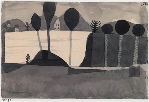 Park by the Lake (também conhecido como Parks by the Lake with Houses), 1920
