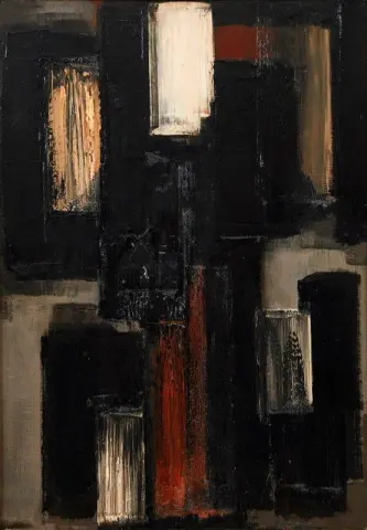 Peinture 92 X 65 Cm - 1955
