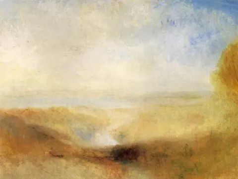 Landscape with a river and a bay in the background