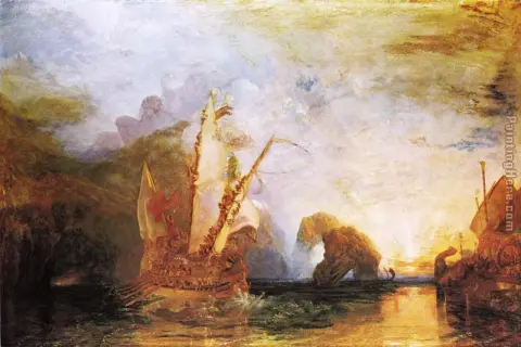 Odysseus mocking Polyphemus