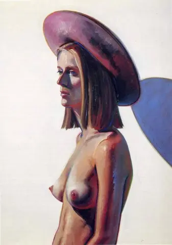Ragazza con cappello rosa 1973