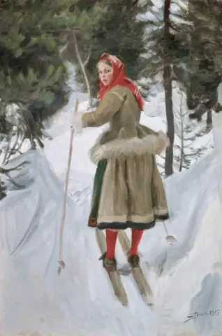 모라 스키를 타는 소녀 1915